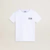 Chemise blanche avec logo et étoile noirs contrastés