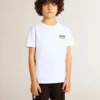 Chemise blanche avec logo et étoile noirs contrastés