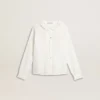 Chemise blanche en coton à broderie anglaise pour filles