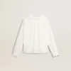 Chemise blanche en coton à broderie anglaise pour filles