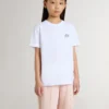 Chemise blanche en coton pour enfant avec imprimé argenté
