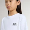 Chemise blanche en coton pour enfant avec imprimé argenté