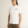 Chemise blanche pour femme avec imprimé noir sur la poitrine