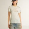 Chemise blanche pour femme avec imprimé sur le devant