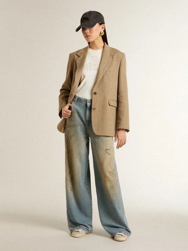 Chemise blanche pour femme avec imprimé sur le devant