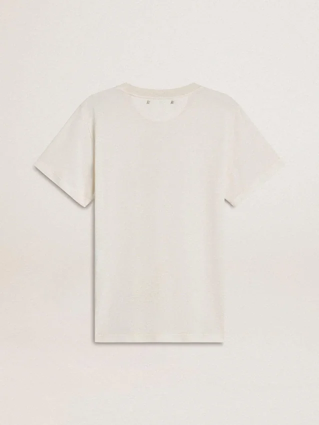 Chemise blanche pour femme avec imprimé sur le devant