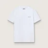 Chemise blanche pour femme avec logo pailleté argenté et étoile