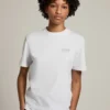 Chemise blanche pour femme avec logo pailleté argenté et étoile
