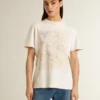 Chemise blanche pour femme à imprimé floral