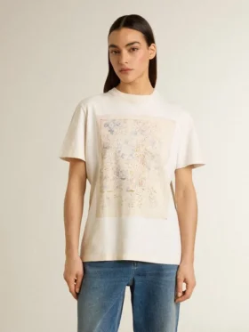 Chemise blanche pour femme à imprimé floral