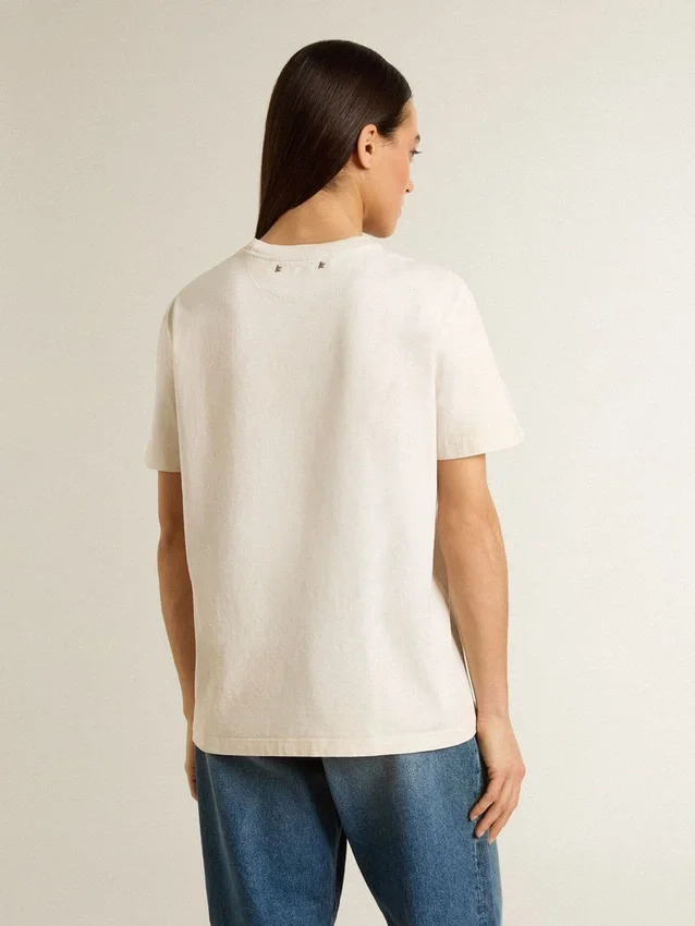 Chemise blanche pour femme à imprimé floral