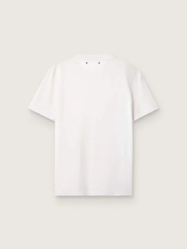 Chemise blanche pour femme ornée de cristaux cabochons