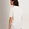 Chemise blanche pour femme ornée de cristaux cabochons