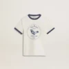 Chemise blanche pour garçon avec imprimé bleu