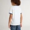 Chemise blanche pour garçon avec imprimé bleu