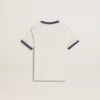 Chemise blanche pour garçon avec imprimé bleu