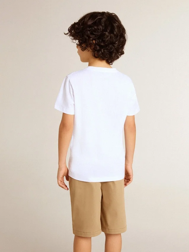 Chemise blanche pour garçons avec imprimé Golden multicolore
