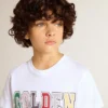 Chemise blanche pour garçons avec imprimé Golden multicolore