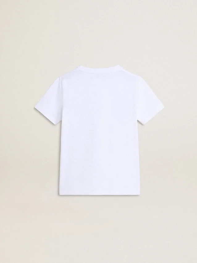 Chemise blanche pour garçons avec imprimé Golden multicolore