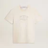 Chemise blanche pour homme au look vintage avec imprimé sur le devant