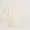 Chemise blanche pour homme au look vintage avec imprimé sur le devant