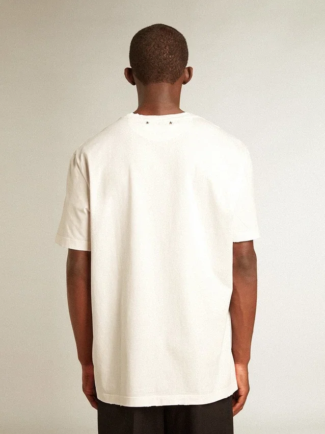 Chemise blanche pour homme avec effet vieilli