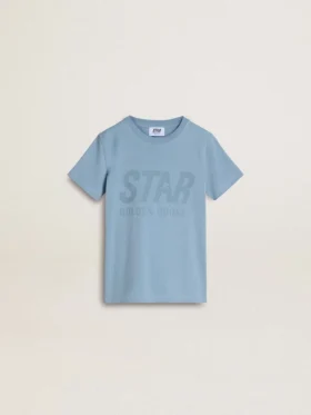 Chemise bleu clair pour garçon avec imprimé