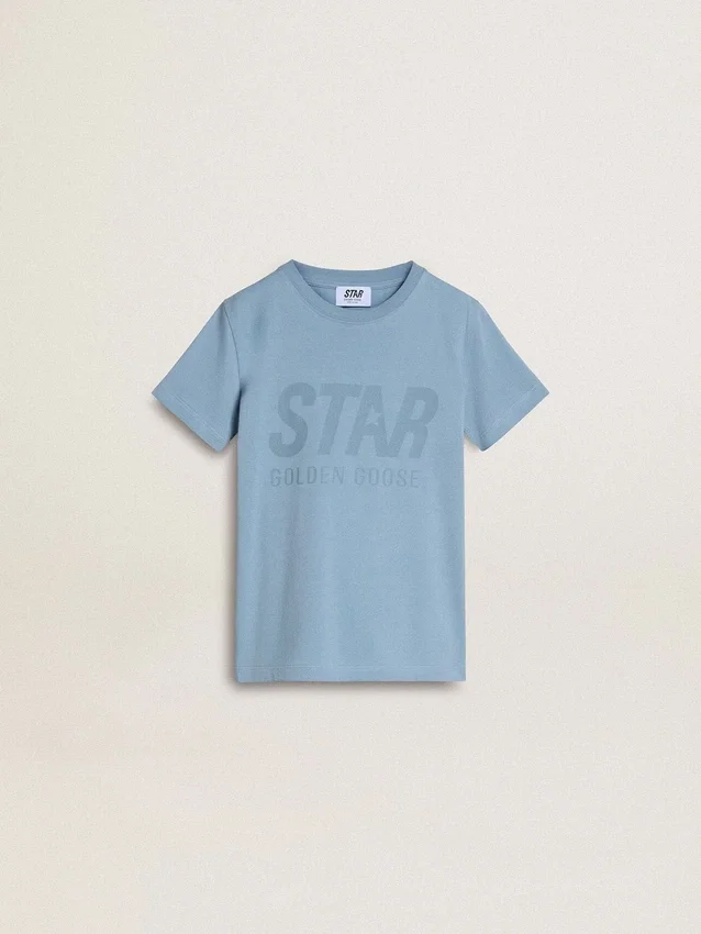 Chemise bleu clair pour garçon avec imprimé