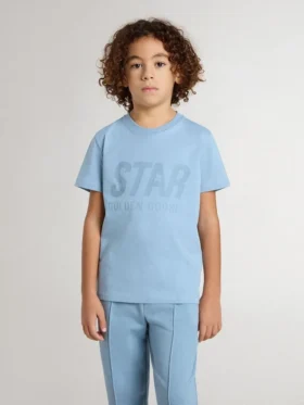 Chemise bleu clair pour garçon avec imprimé