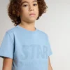 Chemise bleu clair pour garçon avec imprimé