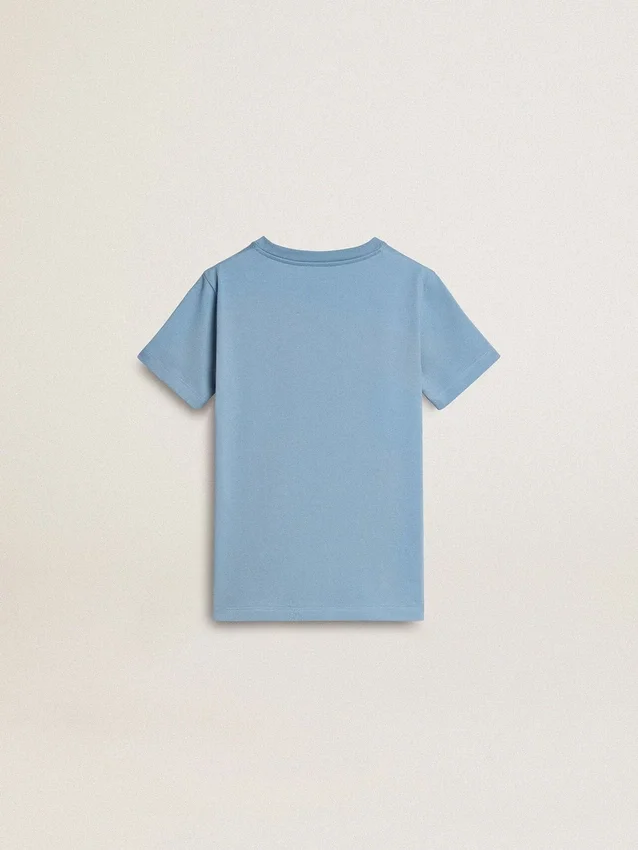 Chemise bleu clair pour garçon avec imprimé