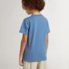 Chemise bleu pour garçon avec imprimé blanc