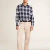 Chemise bleue à carreaux 3D pour homme avec imprimé dans le dos