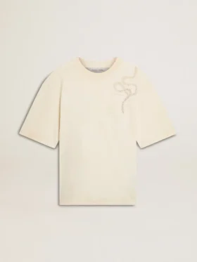 Chemise CNY blanche délavée à la coupe décontractée