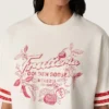 Chemise court pour femme en coton blanc avec imprimé et broderie