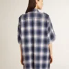 Chemise courte pour femme avec motif damier en 3D et broderies