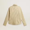 Chemise écru à rayures et cristaux brodés