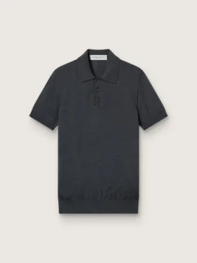 Chemise d’homme à manches courtes en laine mérinos grise