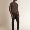 Chemise d’homme à manches courtes en laine mérinos grise