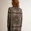 Chemise de pyjama gris anthracite à imprimé paisley