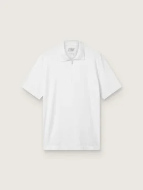 Chemise de sport blanche à fermeture éclair pour homme