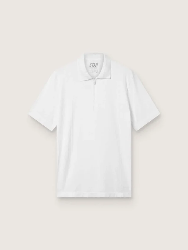 Chemise de sport blanche à fermeture éclair pour homme