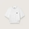 Chemise de sport court blanche pour femme