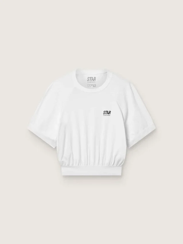 Chemise de sport court blanche pour femme