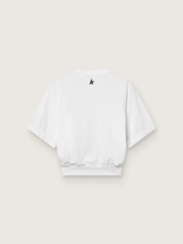 Chemise de sport court blanche pour femme