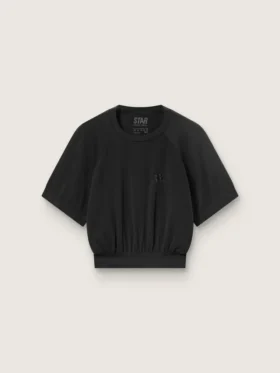 Chemise de sport court noire pour femme