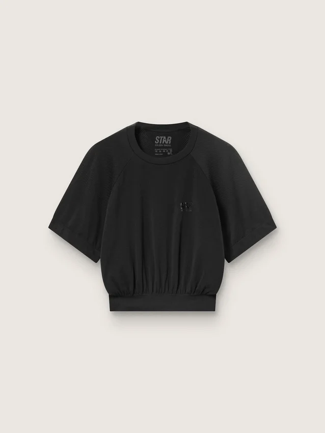 Chemise de sport court noire pour femme