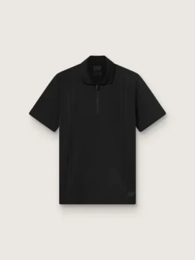 Chemise de sport noire à fermeture éclair pour homme