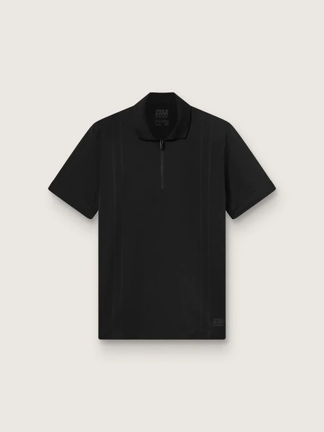 Chemise de sport noire à fermeture éclair pour homme