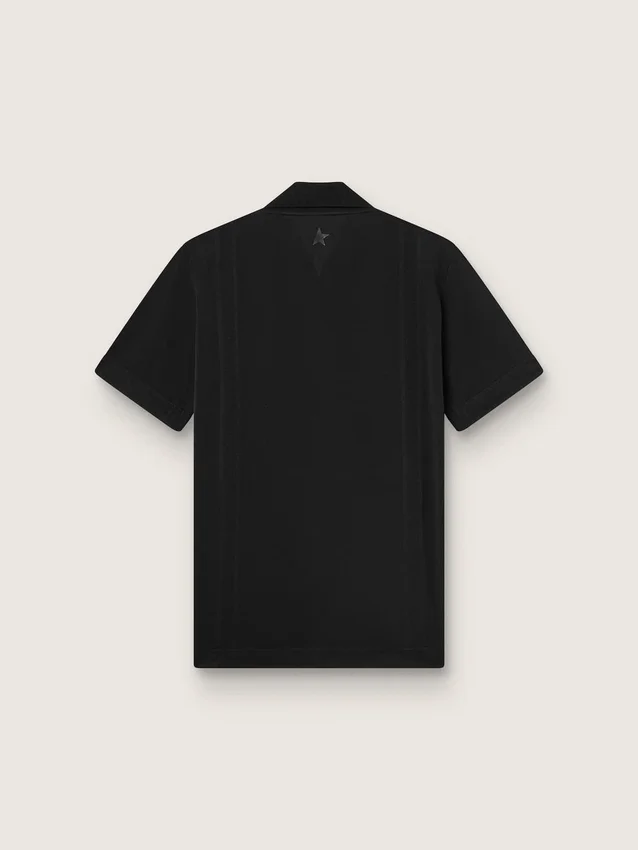 Chemise de sport noire à fermeture éclair pour homme